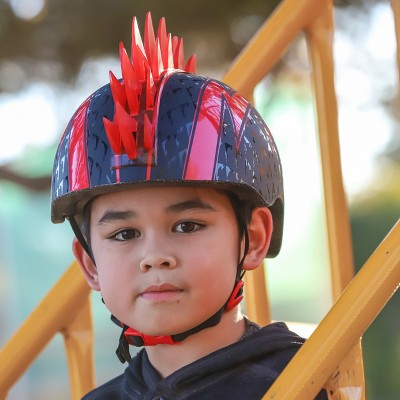 Raskullz LED Bolt Light Up Mohawk Child Helmet - Black/Red_6