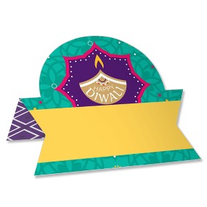 Big Dot of Happiness Happy Diwali - Festival of Lights Party Tent Buffet Card - Table Setting Name Place Cards - Set of 24 - 1 of 4
