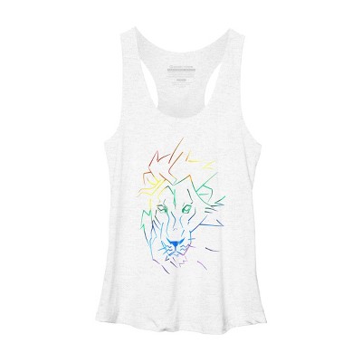 Adult Design By Humans Roar Your Pride Lion Rainbow By WheelsAflame Racerback Tank Top