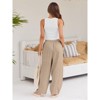 Coolmee Womens Baggy Wide Leg Pants Casual Drawstring Elastic Waisted Palazzo Harem Trousers with Pockets - 3 of 4