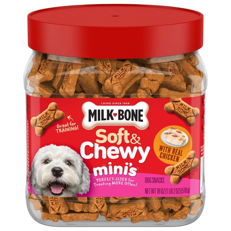 Milk-Bone Soft &#38; Chewy Minis Dog Treat with Chicken Flavor - 18oz, 1 of 7