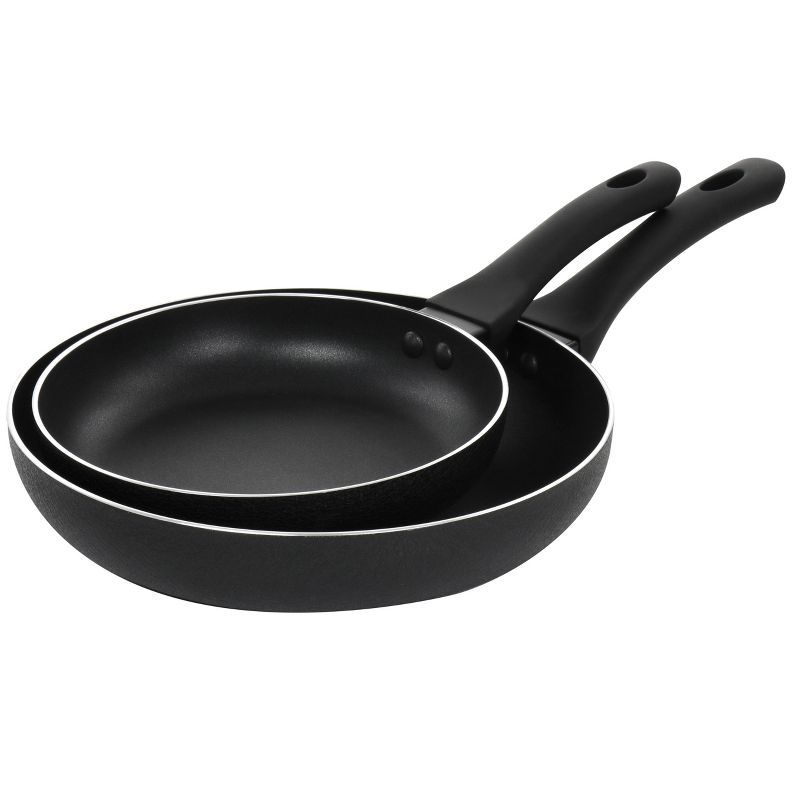 Oster Ashford 2 Piece Nonstick Aluminum Frying Pan Set in Black, 1 of 8