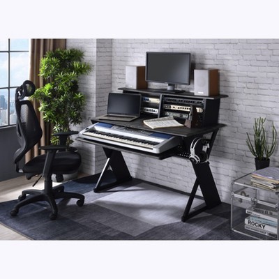 NicBex Home Office Desks Morden Desk with Storage Music Desk with Shelves and Keyboard Tray for Music Room