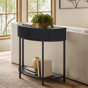 Rosary Blenn Half Moon Console Table with Drawer Storage - 1 of 4