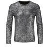 Lars Amadeus Men's Long Sleeves Party Clubwear Shiny Metallic T-Shirt - 2 of 4