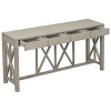 60'' Acacia Wood Console Table with 4 Drawers,Modern Farmhouse X-Leg Entryway Table with Open Storage for Living Room-Baofuwish - 3 of 4