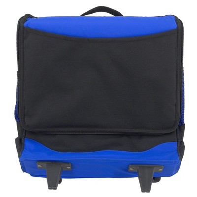 Blue and Black Rolling Insulated Picnic Cooler with Wheels