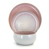 16pc Stoneware Sugar Dinnerware Set Pink - Elama: Solid Dishware Set, Service for 4, Microwave & Dishwasher Safe - 3 of 4