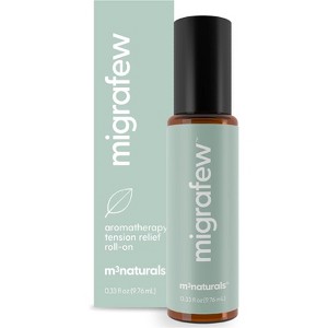MigraFew Aromatherapy Migraine Stick, Headache Relief Roll On with Peppermint, Spearmint & Lavender for Head Tension & Pressure, M3 Naturals, 0.33floz - 1 of 4