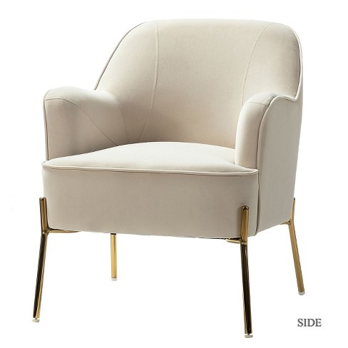 Odo Upholstered Accent Arm Chair Velvet | Karat Home - Tan : Target