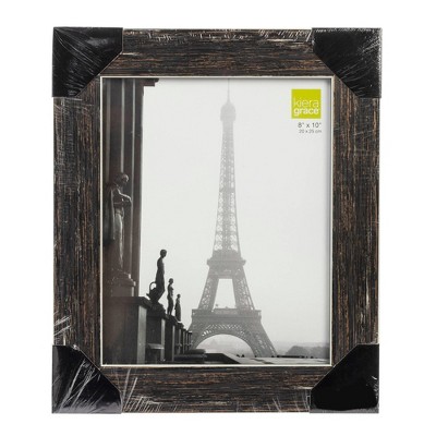 Kiera Grace (Set of 6) 8"x10"  Black Document Picture Frames Brown: Rustic Farmhouse MDF Photo Frames, Wall & Tabletop Display