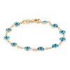 RMZ Gold NYC 18k Gold Plated Aqua Marino Glass Evil Eye Bracelet - 2 of 2