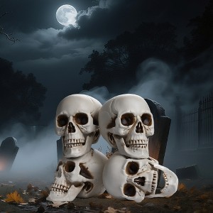 Yescom Yesocm 4 Pcs Life Size Skeleton Skull Halloween Realistic Human Model Moving Jaw Outdoor Indoor Decorations - 1 of 4