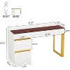 Tribesigns Computer Desk with 4 Drawers, 47.24 Inch Modern Home Office Desk with Glass Top - 3 of 4