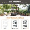 Gulches Black Portable Garden Cold Frame with Planter Stands and Holders, 69" Mini Greenhouse with Storage - 4 of 4