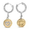 Haus of Brilliance 18K Yellow Gold Plated Silver 1/8 Cttw Diamond Heart Medallion Drop Earring - 3 of 4