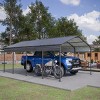 Outdoor CarPort, Car Shelter for All Weather, Garage with Galvanized Steel Frame and Roof, Heavy Duty Shelter for Cars-Coolbibila - 2 of 4