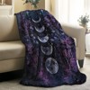 1pc Black Moon Phase Blanket, Perfect Halloween Accessory or Sofa Bedroom Throw, Seasonal Decoration, Witch Aesthetic, Christmas Gifts. - 3 of 4