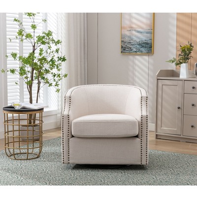 CAVINAS Swivel Chair Upholstered Accent Chair Comfy Chair Living Room ...