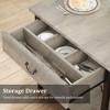 Homhougo Dining Table Set for 4, Kitchen Dining Table Set with Upholstered Benches, Kitchen Dining Room Table with Storage Drawers - 3 of 4