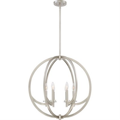 Orion 24" Brushed Nickel Glass Globe Pendant Light