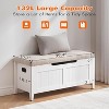 Storage Chest, Storage Trunk with Cushion Seat, 2 Safety Hinges, Storage Bench, Wooden Storage Organizer, Shoe Bench for Entryway, Living Room - 2 of 4