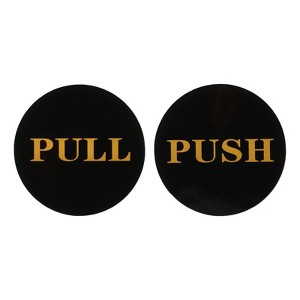 Unique Bargains Acrylic Self-Adhesive Decor Home Office Push Pull Door Sign 1 Pair - 1 of 4
