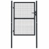 VidaXL Mesh Garden Gate Galvanised Steel 39.4 inches x68.9 inches  Gray - 3 of 4