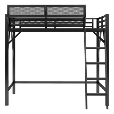 TiramisuBest Queen/Full Size Metal Loft Bed/Full Bunk Bed with Ladder and Storage Shelf