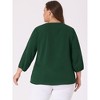 Agnes Orinda Women's Plus Size Stylish Tie Neck 3/4 Ruffle Sleeves Work Office Blouses - 4 of 4