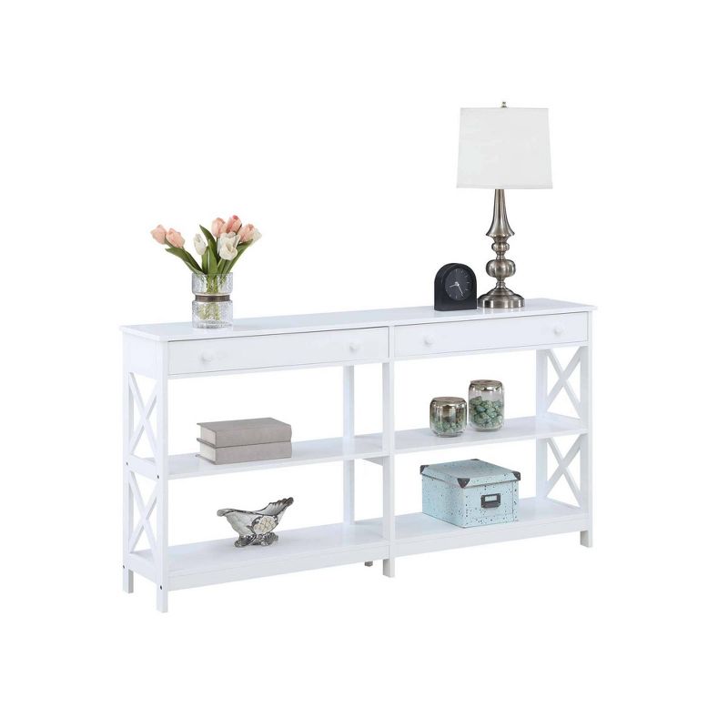 60" Oxford 2 Drawer Console Table with Shelves - Breighton Home, 3 of 7