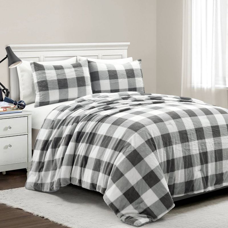 Lush Décor Soft Plush Plaid All Season Comforter Bedding Set, 1 of 9