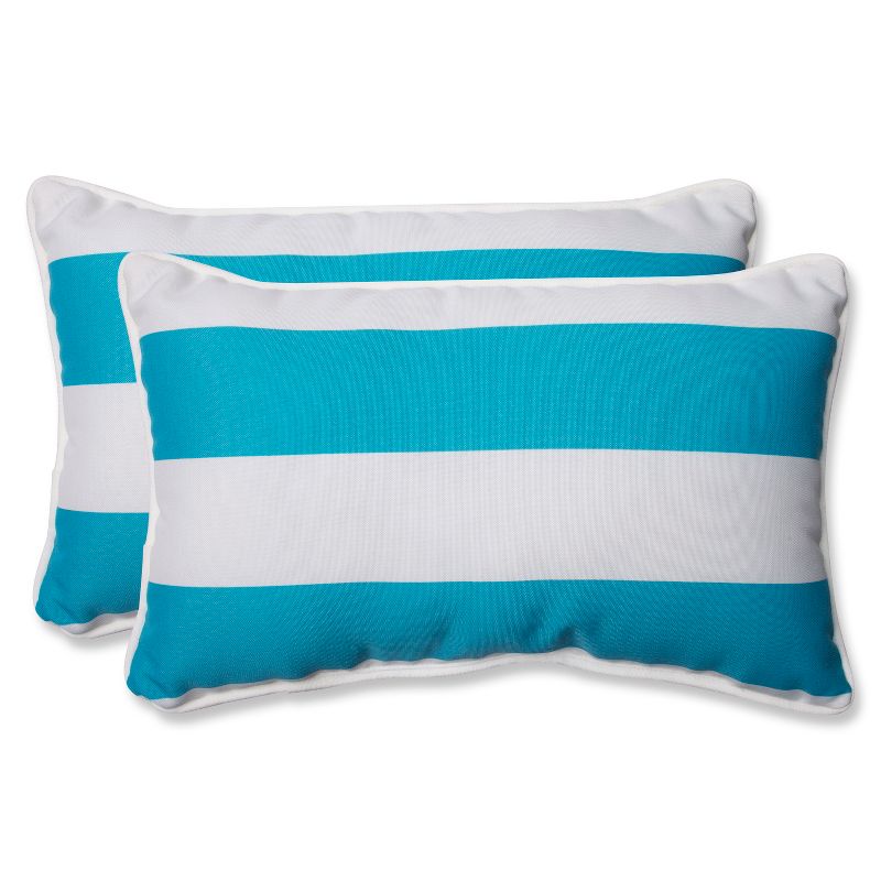 Cabana Stripe 2pc Outdoor Throw Pillows - Pillow Perfect, 1 of 5