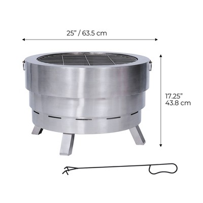 Felix 25" Collapsible Stainless Steel Wood Burning Fire Pit