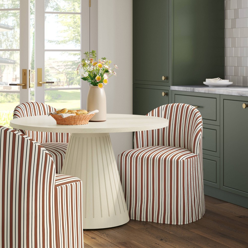 Photos - Dining Table Replacement Slipcover Only for Tub Dining Chair in Harvest Stripe Hearth Brown - Threshold™