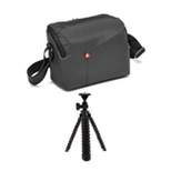 Manfrotto NX Camera Shoulder Bag II (Gray) with 10-Inch Spider Tripod