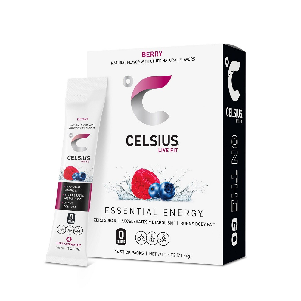 UPC 889392080056 product image for CELSIUS On The Go Powder Sticks Berry Essential Energy - 14pk Sticks | upcitemdb.com