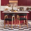 Saracina Home Modern Solid Wood Counter Height Barstool with Curved Back and Boucle Upholstery - 3 of 4