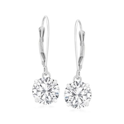 Ross-Simons 4.00 ct. t.w. CZ Drop Earrings in 14kt White Gold