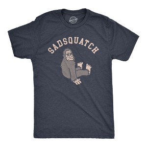Mens Sadsquatch T Shirt Funny Depressed Crying Big Foot Joke Tee For Guys - Crazy Dog Men's T Shirt - 1 of 4