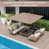 Costway Patio 9.5FT Square Cantilever Offset Hanging Umbrella 2-Tier 360° Outdoor Beige/ Coffee/Navy/Gray - 4 of 4