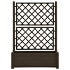 vidaXL Garden Planter with Trellis 39.4"x16.9"x55.9" PP Mocha - 3 of 4