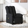 vidaXL Electric Massage Recliner - Wingback, Black Fabric, Motorized Adjustment, 6-Point Vibration, Armchair with Storage Pocket - 2 of 4