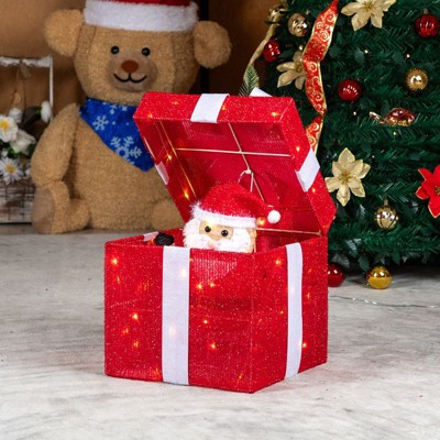 Karl Home 12 inch Lighted Electric Gift Box Christmas Decoration