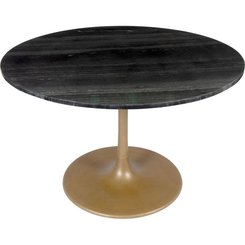 47.2&#34; Lynnette Round Marble Dining Table Black - ZM Home, 5 of 16