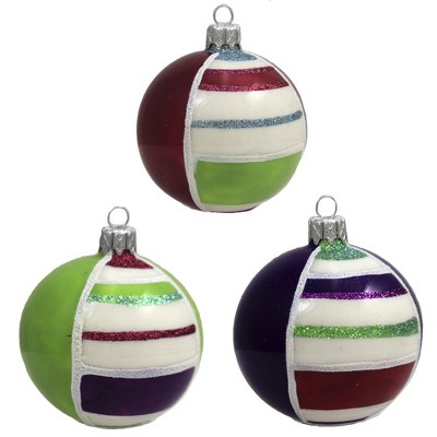 Santa Land 4.0" Candyland Stripes S/3 Ornament Candy Sweet Treat Hard  -  Ornament Sets