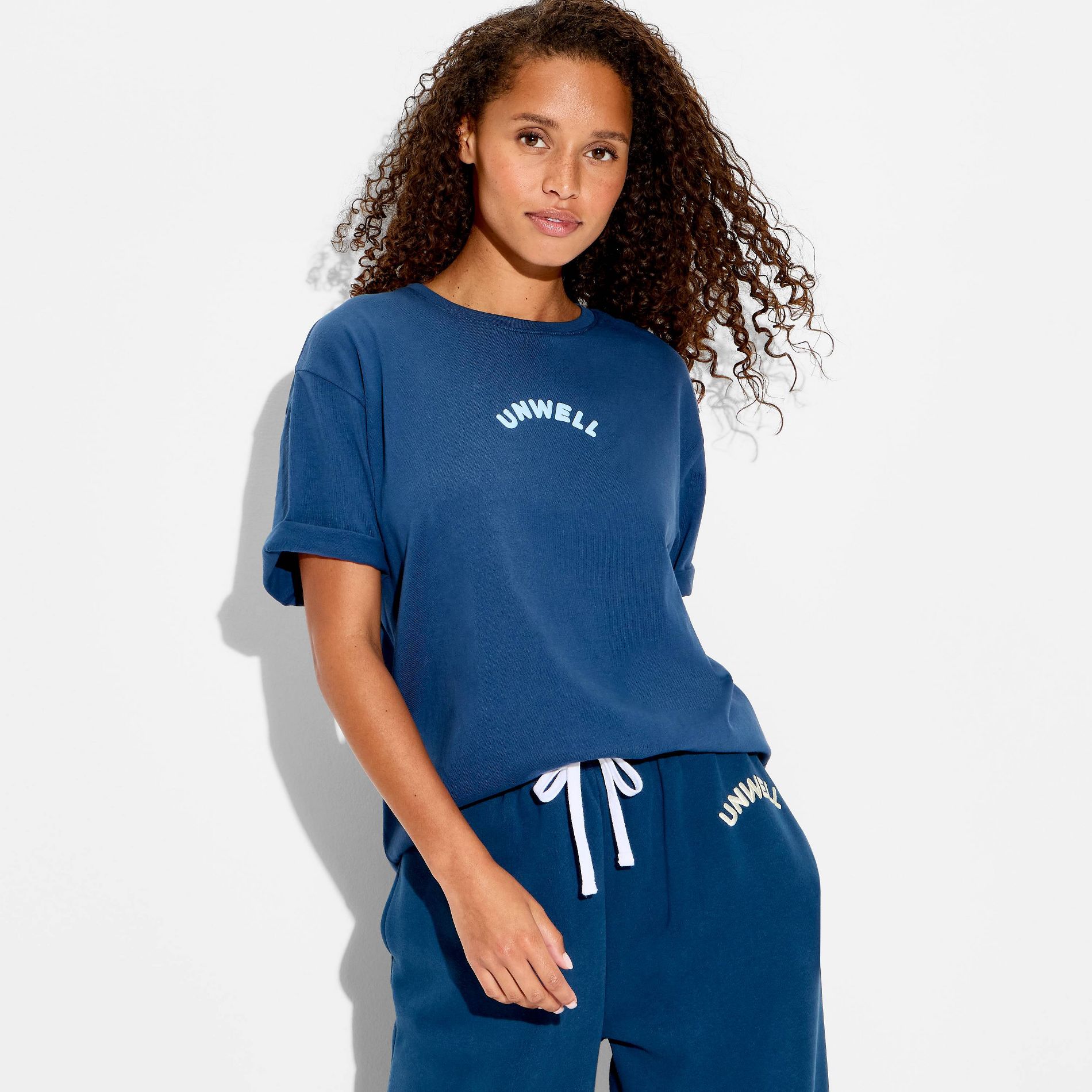 Women's Unwell Oversized Short Sleeve Graphic T-Shirt - Blue