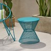 Round Patio Side Table for Outside Use, 17.75" Diameter Iron Outdoor End Table, Patio End Table -Christopher Knight Home - 3 of 4