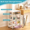 Vtopmart Plastic Drawer Storage Orangizer, 4 Tier 6 Drawers with Wheels for Office Supplies,  Under Desk Storage for Office, Bathroom, Dresser - 4 of 4