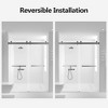 VYNXARIA 56-60 inches W *76 inches H Frameless Double Sliding Soft-Close Shower Door in Chrome, 3/8 inches (10mm) Thick SGCC Tempered Glass Door - 2 of 4